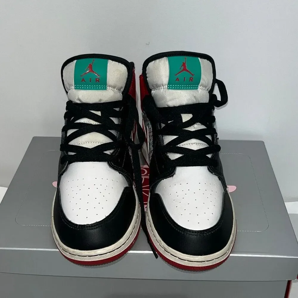 Nike Kids Multicolor Jordan 1 Mid Ugly Christmas Sweater Sneaker Shoes Size‎ 7Y